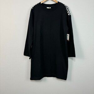 Vans Chromo Dress Pullover Crew Neck Checkerboard Black White‎ Size XL